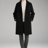 Mid-Length Open-Collar Coat | Clean Lines & Effortless Structure