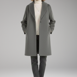 Mid-Length Open-Collar Coat | Clean Lines & Effortless Structure