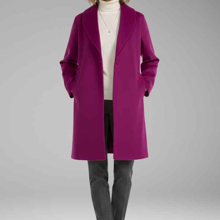 Mid-Length Open-Collar Coat | Clean Lines & Effortless Structure