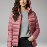 Hooded Down Jacket | Lightweight Warmth & Textured Style