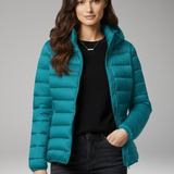 Hooded Down Jacket | Lightweight Warmth & Textured Style