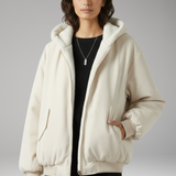 Women's Lined Hood Zip Jacket | Athletic-Inspired Style with Clean Structure