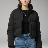 Cropped Quilted Puffer Jacket | Modern Proportions with Structured Warmth