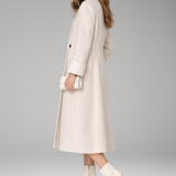 Women's Long Notched Collar Coat | Sophisticated Minimalism with Timeless Structure