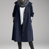 Women's Long Hooded Raincoat | Lightweight Waterproof Protection with Sleek Style