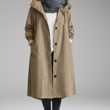 Women's Long Hooded Raincoat | Waterproof Protection with Stylish Coverage