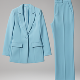 Women's V-Neck Longline Suit Set | Professional Power Dressing