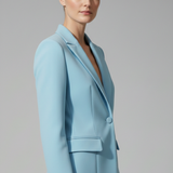 Women's V-Neck Longline Suit Set | Professional Power Dressing