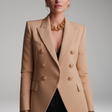 Women's Structured Blazer with Overlapping Front Panel | Professional Elegance