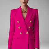 Women's Structured Blazer with Overlapping Front Panel | Professional Elegance