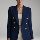 Women's Structured Blazer with Overlapping Front Panel | Professional Elegance
