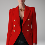 Women's Structured Blazer with Overlapping Front Panel | Professional Elegance