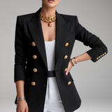 Women's Structured Blazer with Overlapping Front Panel | Professional Elegance