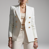 Women's Structured Blazer with Overlapping Front Panel | Professional Elegance