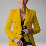 Women's Structured Blazer with Overlapping Front Panel | Professional Elegance