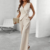 Two-Piece Button Vest & Pants Set | Effortless Sophistication, All-Day Comfort