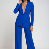 Chic Single-Button Blazer & Trouser Set | Sophisticated Professional Style