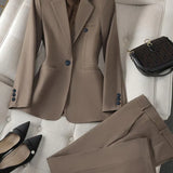 Women's Classic Notched Lapel Blazer & Trouser Set | Instant Polish, Effortless Confidence