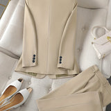 Women's Classic Notched Lapel Blazer & Trouser Set | Instant Polish, Effortless Confidence
