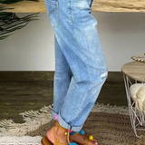 Mid-Rise Ripped Blue Jeans | Effortless Edge, Everyday Ease