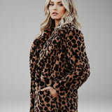 Leopard Print Faux Fur Coat | Bold Statement with Luxurious Warmth