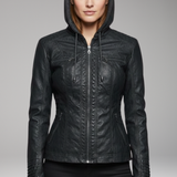 Dames Hooded Zip Jacket | Gestructureerde Finish met Moderne Eenvoud