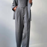 Three-Piece Blazer Set with Corset Top | Structured Confidence, Professional Power