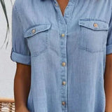 Lightweight Denim Dress | Effortless Button-Down Style