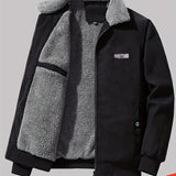 Men's Ribbed Fleece-Lined Jacket – Textured Warm Layering Style