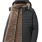 Men's Padded Hooded Coat – Insulated Winter Outerwear for Daily Wear
