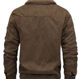 Men's Fleece-Lined Winter Jacket – Zip-Up Warm Casual Style