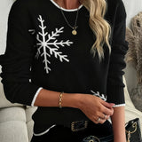 Women's Christmas Jumper – Snowflake Knit Festive Pullover