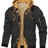 Men's Hooded Zip-Up Jacket – Casual Urban Outerwear for Autumn
