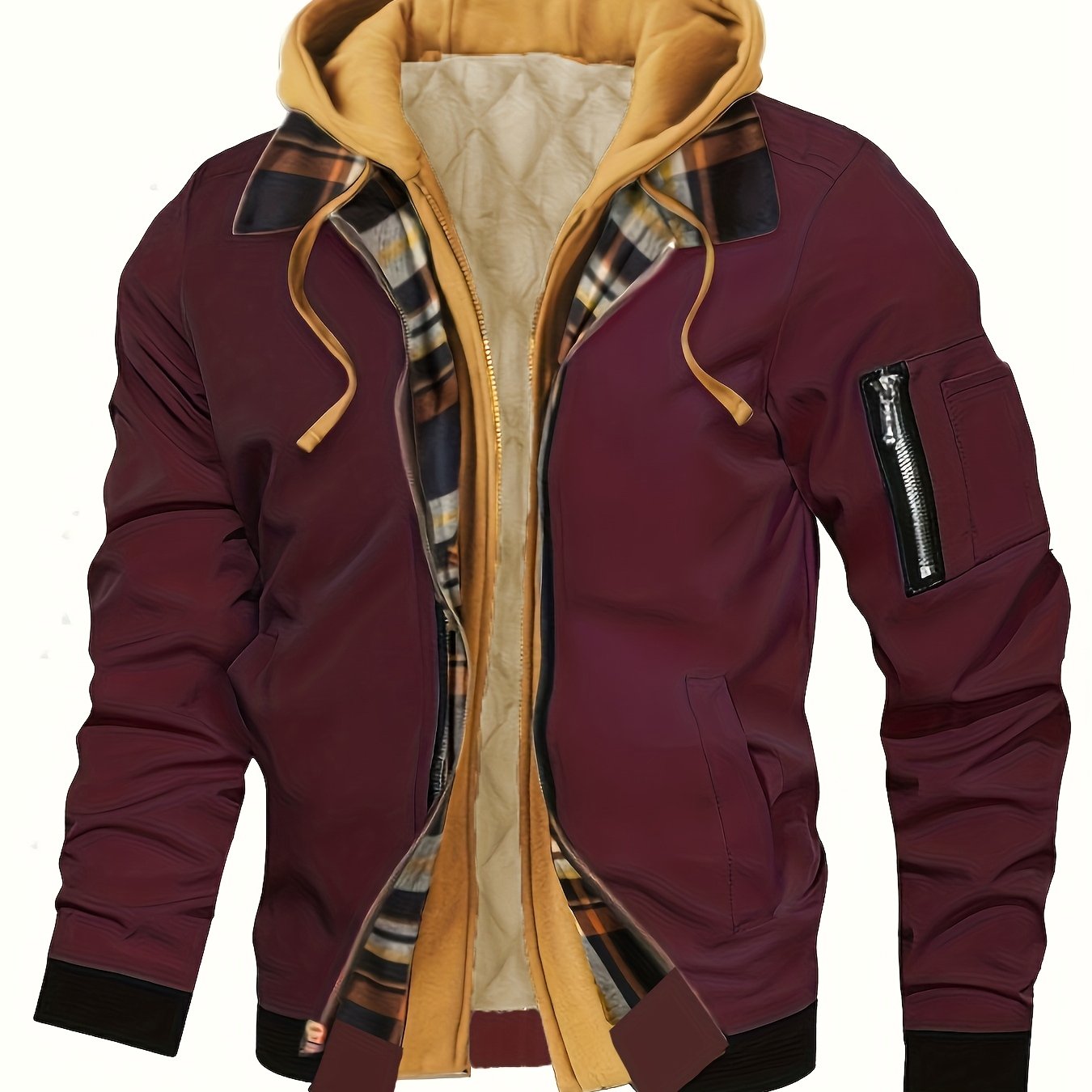 Men's Hooded Zip-Up Jacket – Casual Urban Outerwear for Autumn