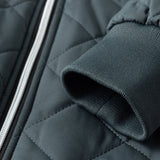 Men's Quilted Bomber Jacket - Fleece-Lined Ribbed Trim Layer