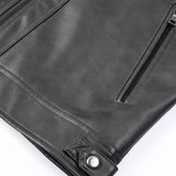 Men's Quilted-Shoulder Biker Jacket - Zip-Up Stand-Collar Layer
