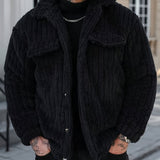 Men's Textured Winter Jacket – Warm Casual Outerwear with Character