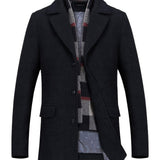 Men's Single-Breasted Overcoat – Tailored Long Winter Coat