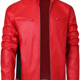 Men's Moto Style Jacket – Stand Collar Casual Biker Outerwear