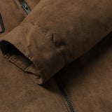 Men's Fleece-Lined Winter Jacket – Zip-Up Warm Casual Style