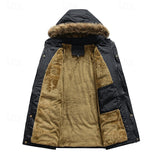 Men's Padded Parka Jacket – Hooded Winter Warmth with Pockets