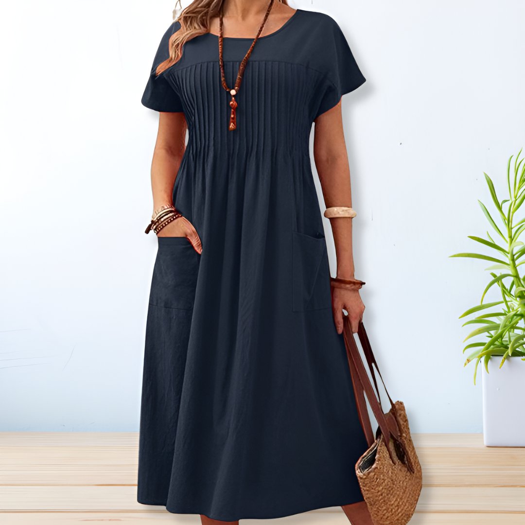 Cotton Day Dress | Relaxed Mid-Length Comfort