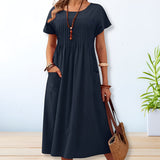 Cotton Day Dress | Relaxed Mid-Length Comfort