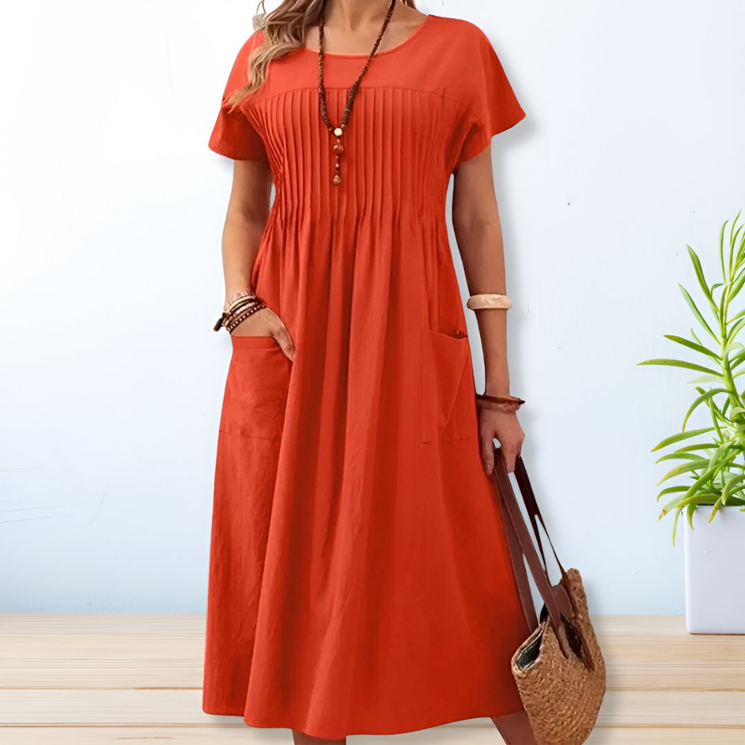 Cotton Day Dress | Relaxed Mid-Length Comfort