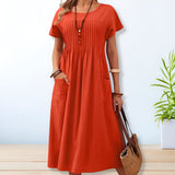 Cotton Day Dress | Relaxed Mid-Length Comfort