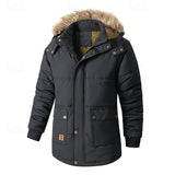 Men's Padded Parka Jacket – Hooded Winter Warmth with Pockets