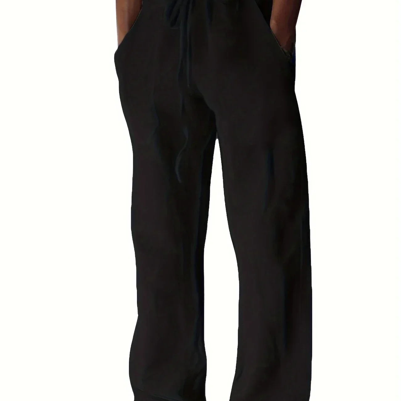 Men's Linen Trousers – Wide Leg Drawstring Waist Summer Fit