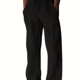 Men's Linen Trousers – Wide Leg Drawstring Waist Summer Fit
