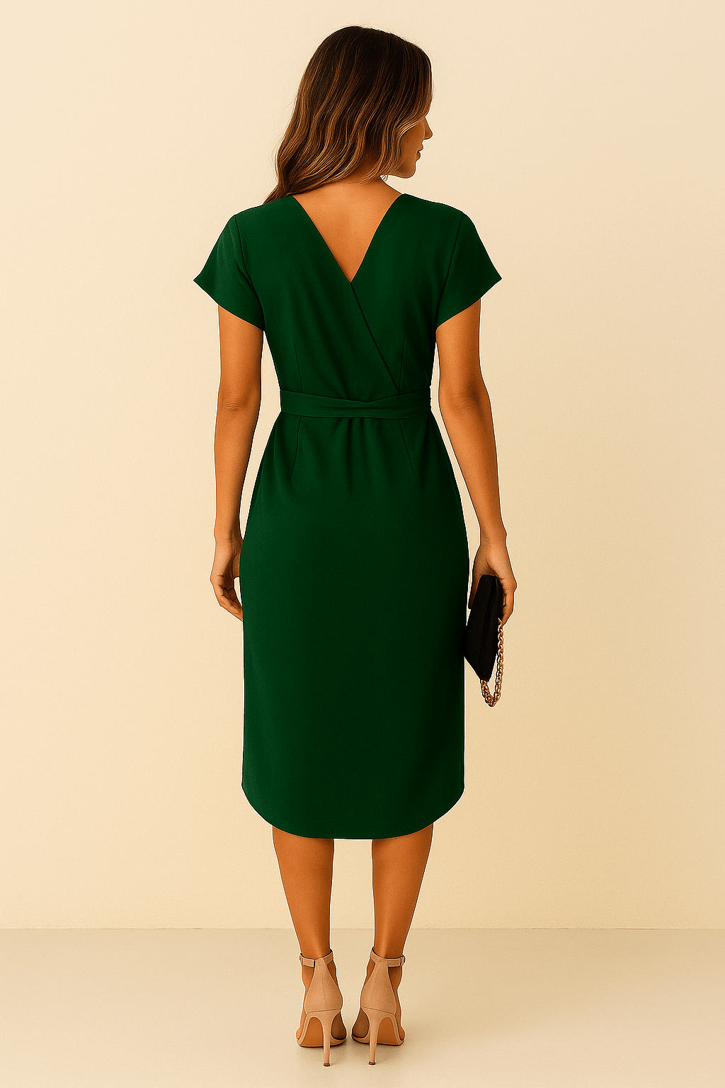Grace™ | Timeless Elegance Wrap Midi Dress in Green