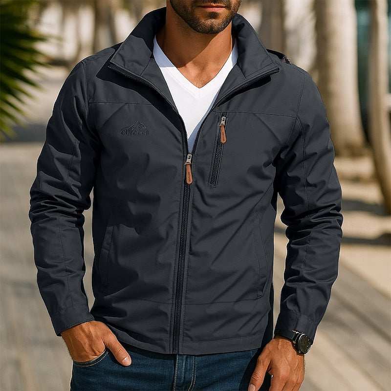 Men's All-Weather Outdoor Jacket - Wind-Resistant Zip Layer